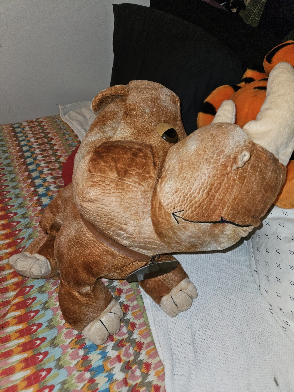 Plush Rhinoceros Stuffed Animal - Brown